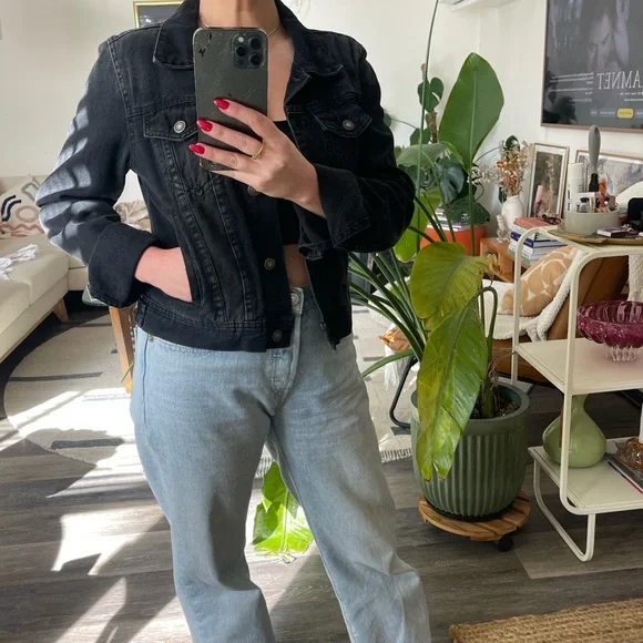 Free People Black Jean Jacket - Picture 4 of 4